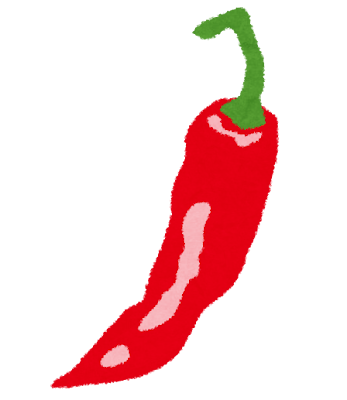 Red chili pepper (唐辛子) illustration