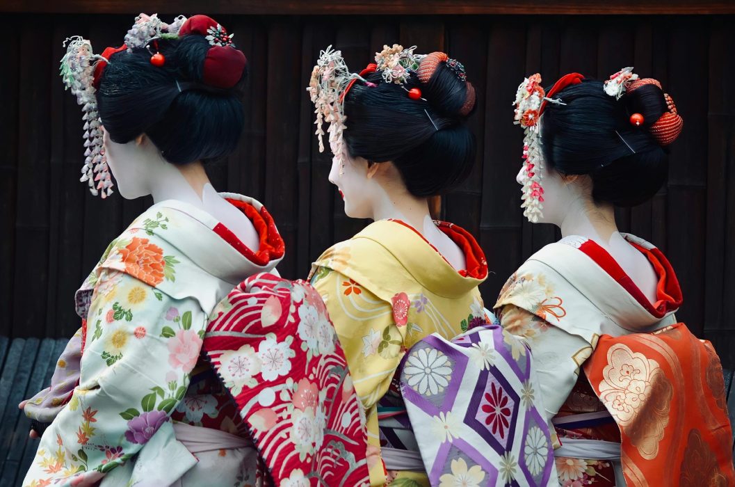 Japanese women in Kimono for New Year celebration