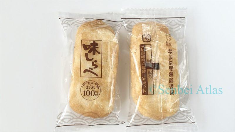 Two individual wrappers of Ajishirabe (味しらべ) placed side by side.